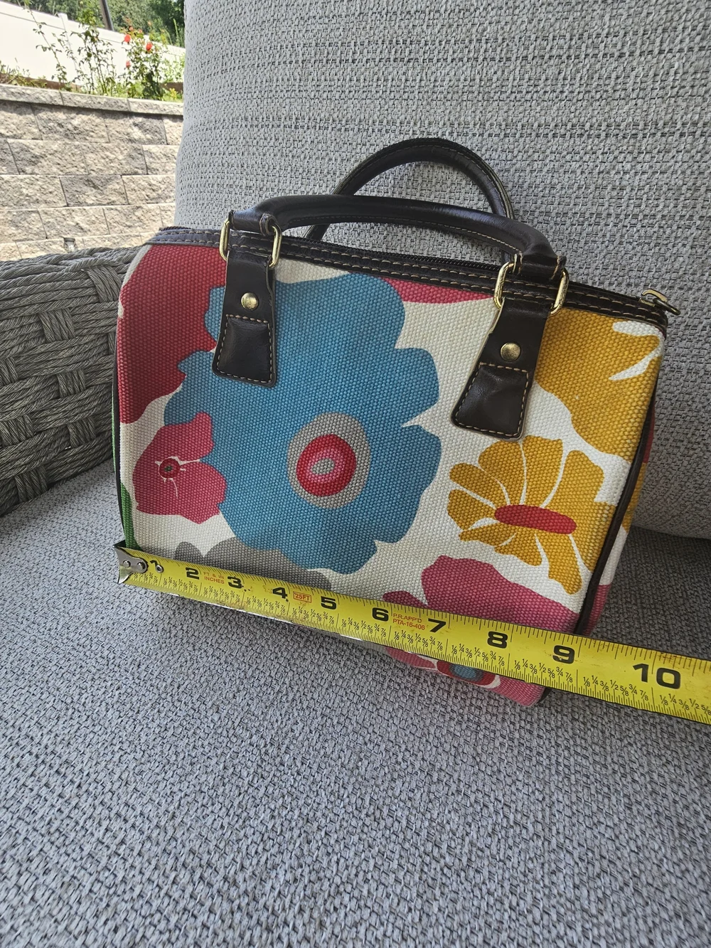 Victoria's Secret Canvas Floral Tote in Blue, Yellow, Pink, Brown